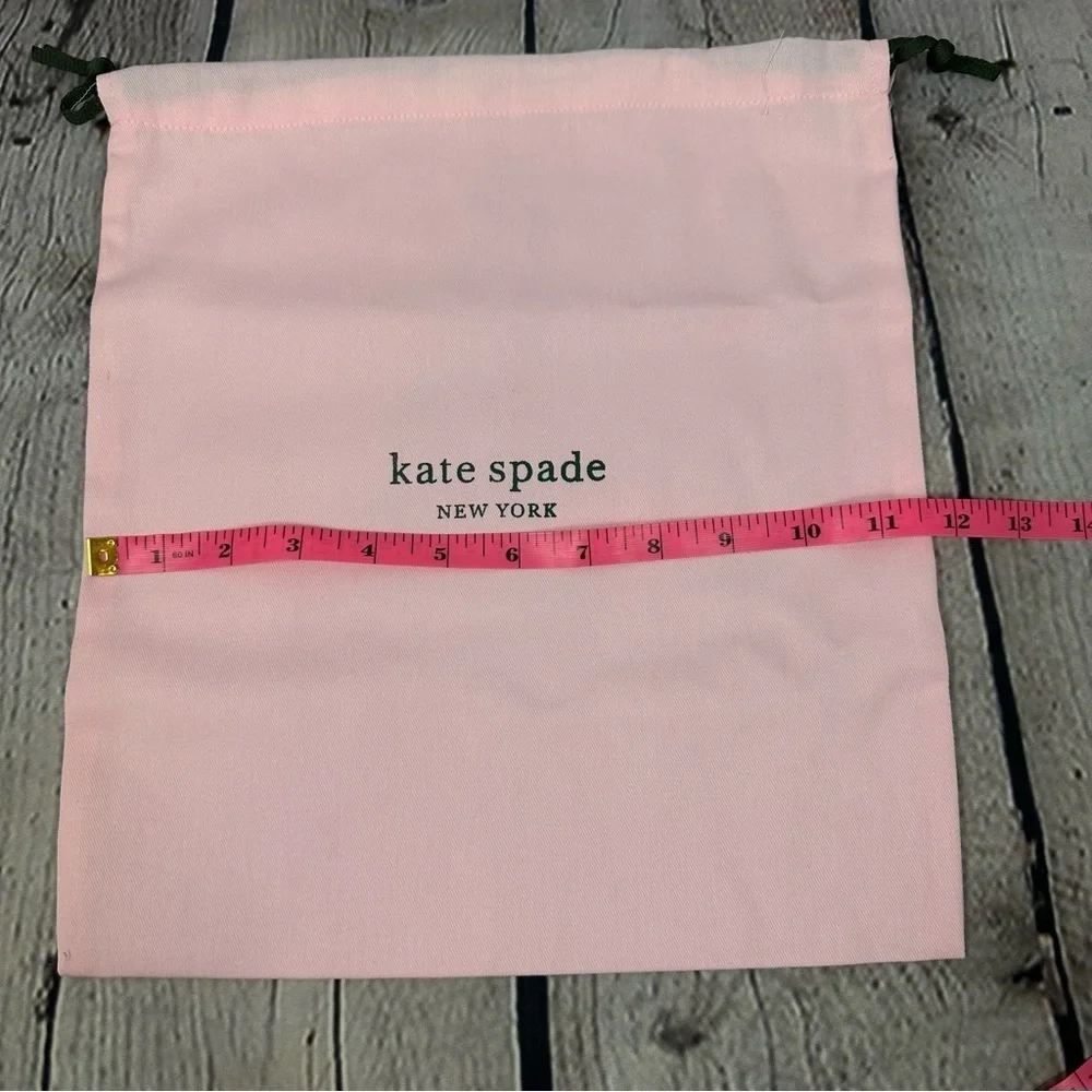 Kate Spade Shoe Dust Bag Light Pink Green Writing & Drawstring 13” x 11.5”NEW